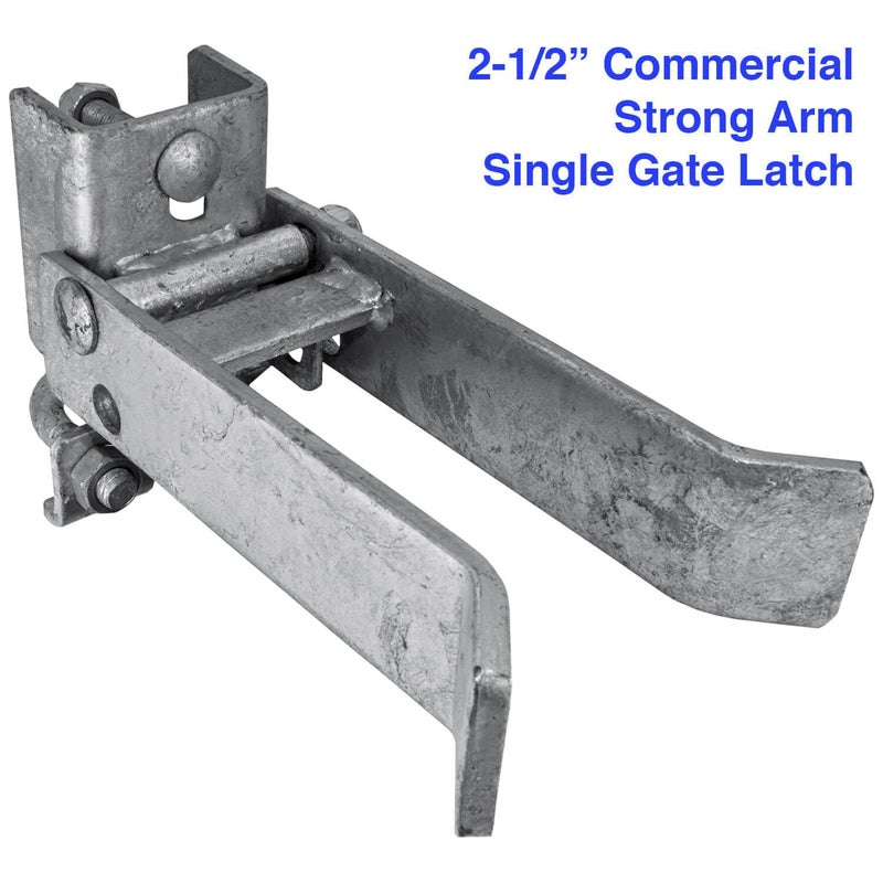 Jake Sales Commercial Single GATE Strong Arm Latch for 2-1/2" Fence Post - and 1-5/8" Thru 2" Chain Link or Round Pipe Gate Frames (Each) - Image 2